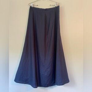 Linen Full Length Navy Skirt